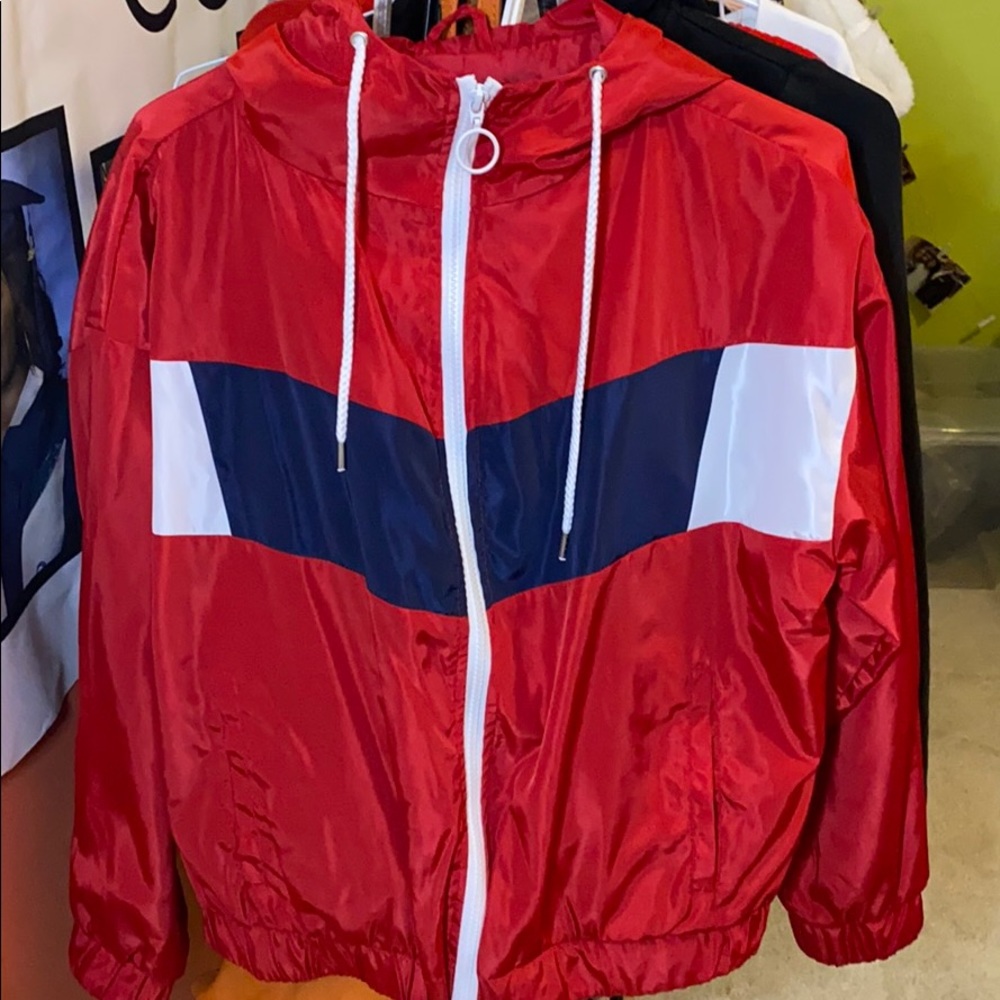 Red, Blue and White Windbreaker
